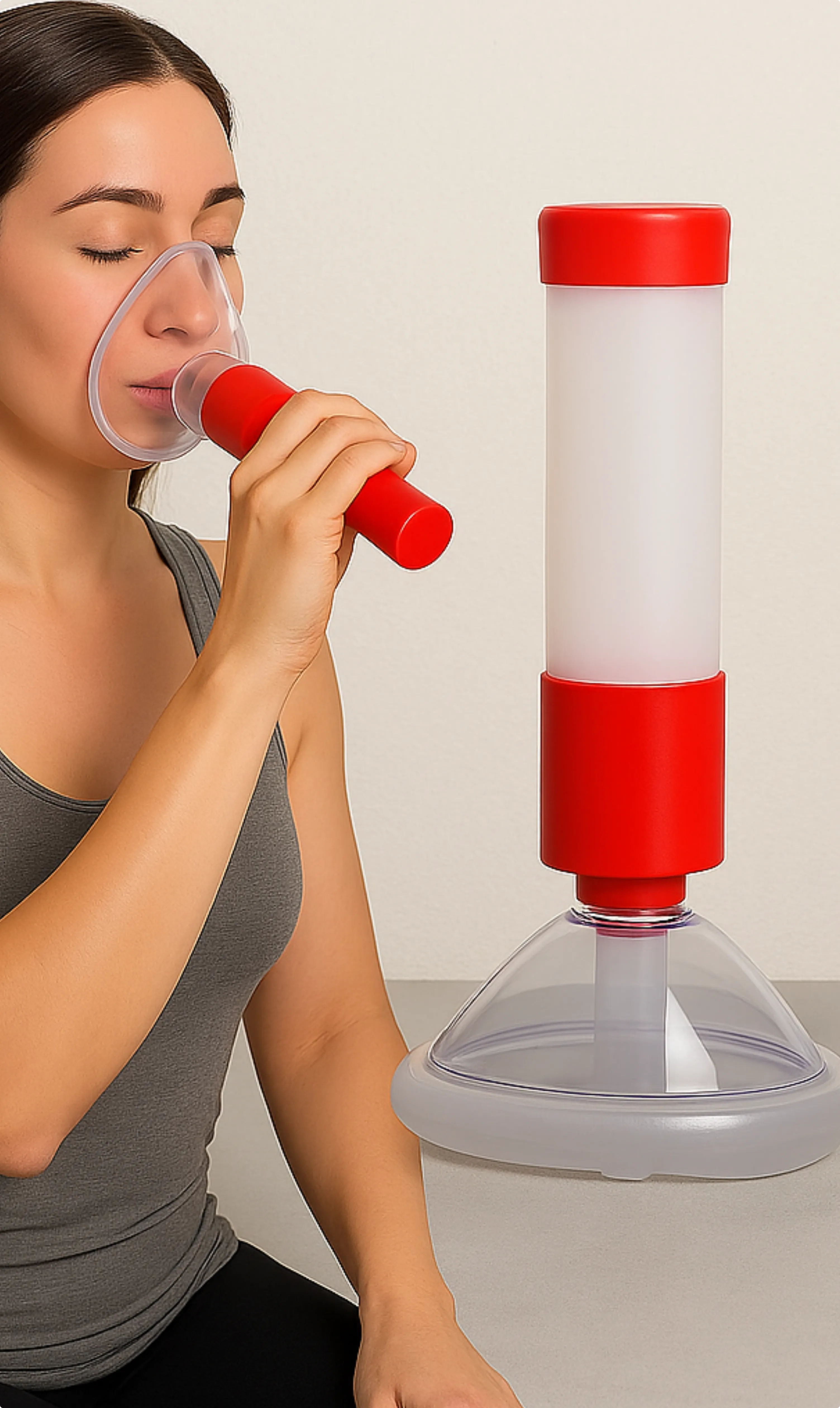 person using ResQVac